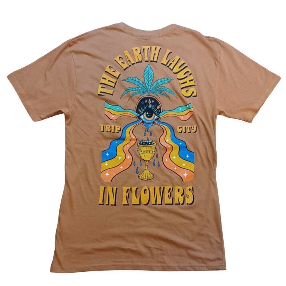 TRIP CITY The Earth Laughs In Flowers T-Shirt sz:LARGE  EXCELLENT CONDITION